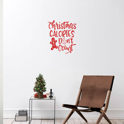 Vinyl Wall Art Decal - Christmas Calories Don't Count - 20" x 17" - Lovely Funny Christmas Season Quote Sticker for Home Kitchen Dining Room Restaurant Coffee Shop Storefront Holiday Decor