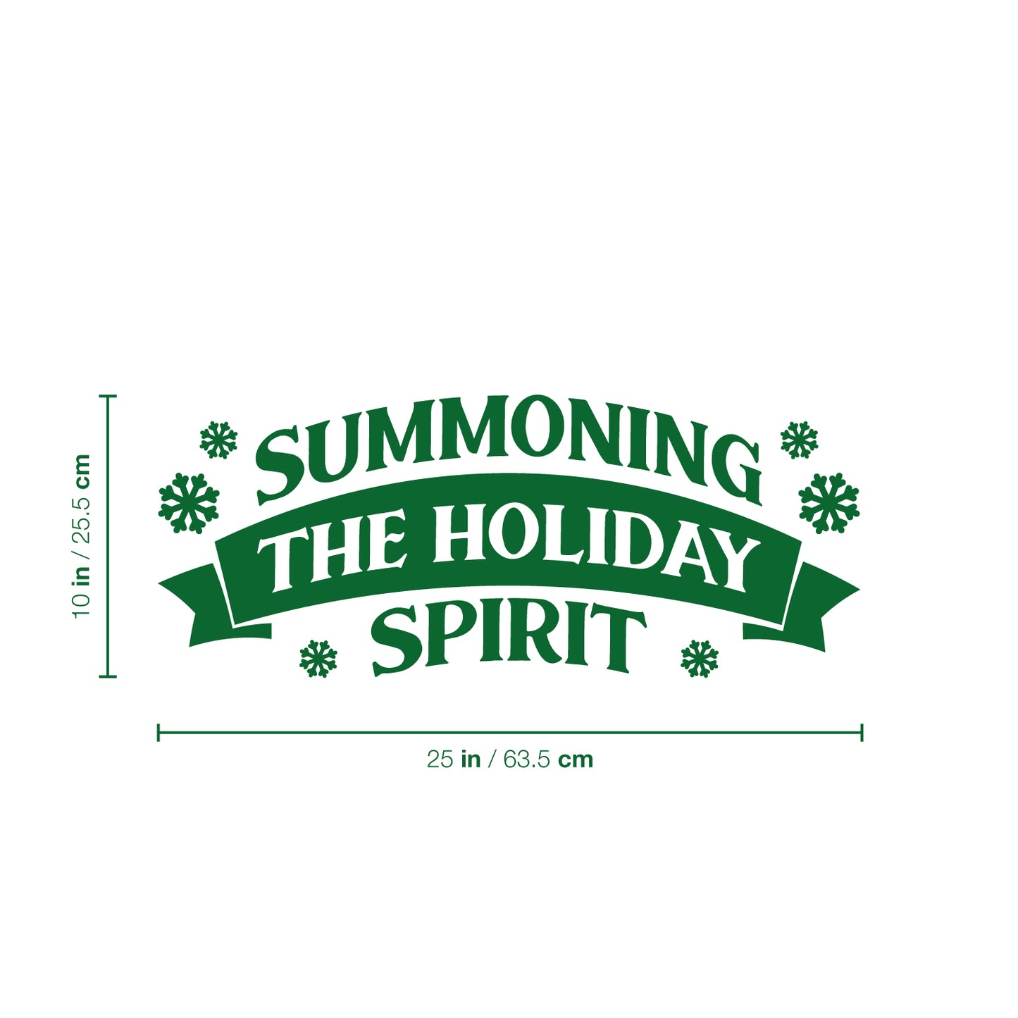 Vinyl Wall Art Decal - Summoning The Holiday Spirit - 10" x 25" - Holiday Christmas Season Trendy Seasonal Quote Sticker for Family Home School Kids Room Living Room Door Decor