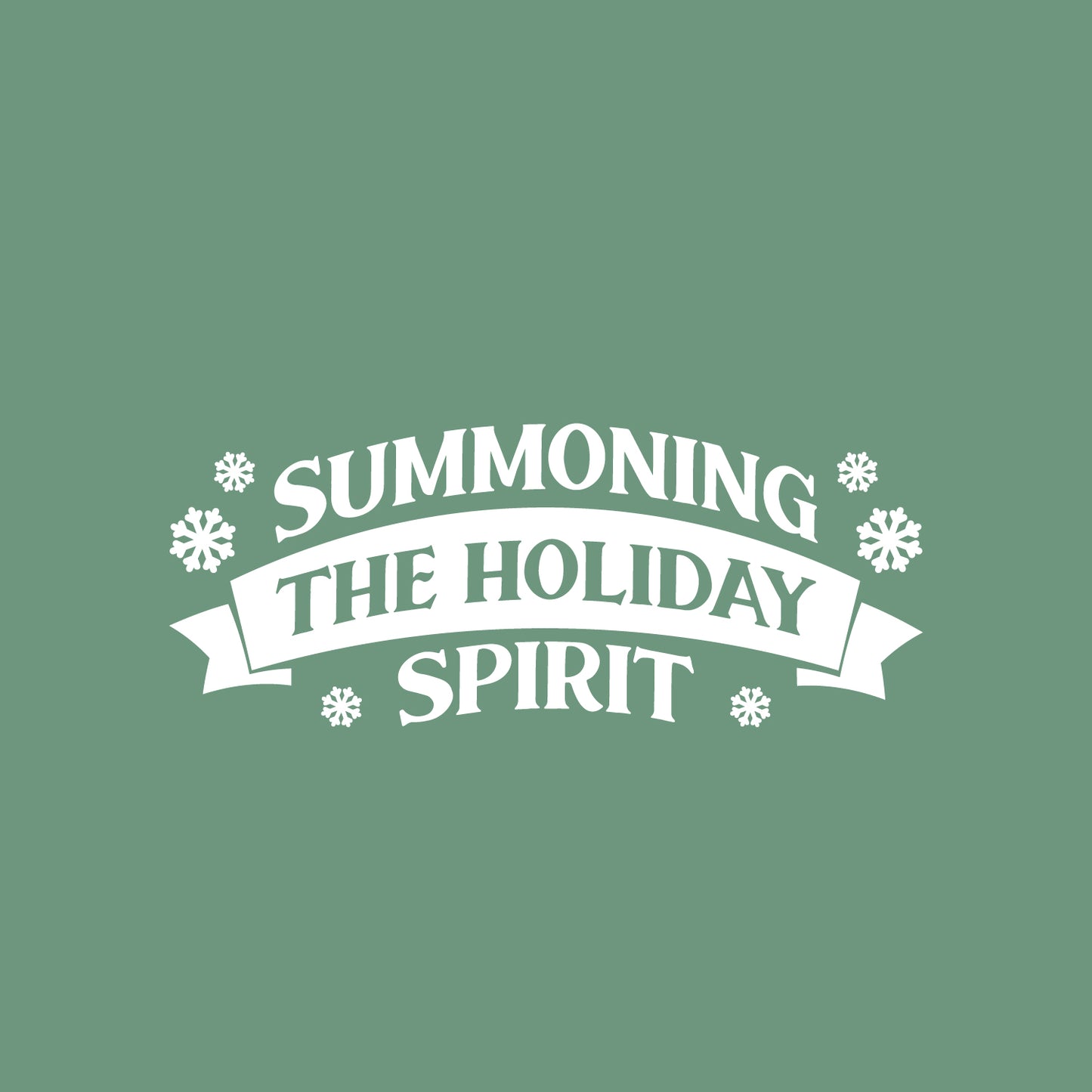 Vinyl Wall Art Decal - Summoning The Holiday Spirit - 10" x 25" - Holiday Christmas Season Trendy Seasonal Quote Sticker for Family Home School Kids Room Living Room Door Decor