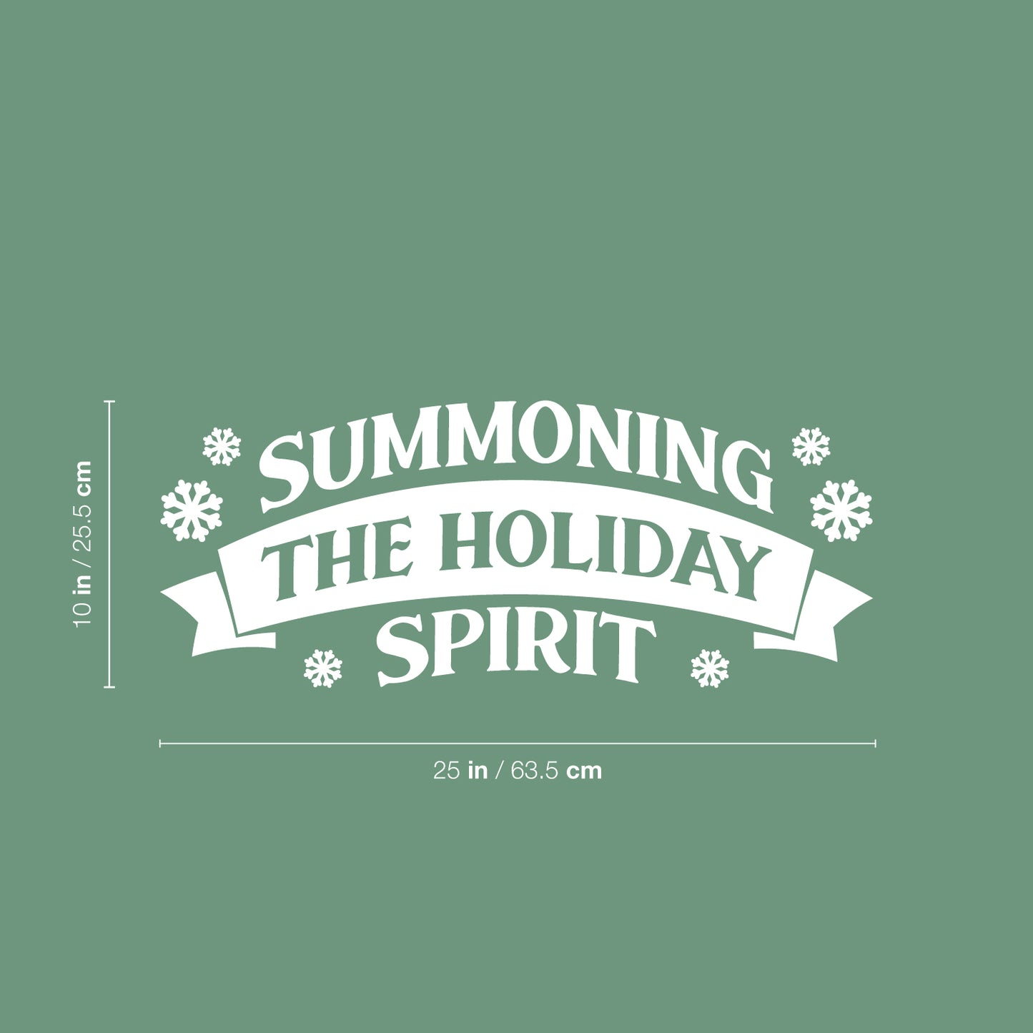 Vinyl Wall Art Decal - Summoning The Holiday Spirit - 10" x 25" - Holiday Christmas Season Trendy Seasonal Quote Sticker for Family Home School Kids Room Living Room Door Decor