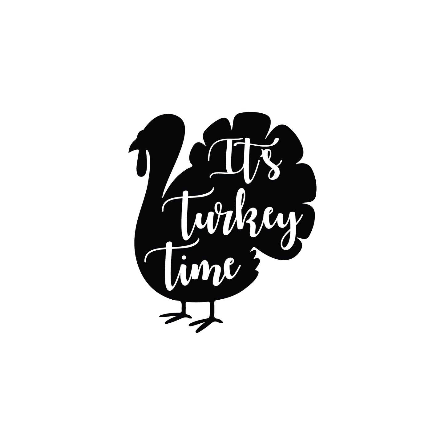 Vinyl Wall Art Decal - It's Turkey Time - 20" x 17" - Trendy Funny Thanksgiving Turkey Design Sticker for Home Living Room Kitchen Dining Room Coffee Shop Restaurant Storefront Decor