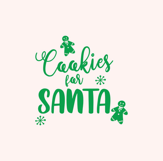 Vinyl Wall Art Decal - Cookies for Santa - 6" x 6" - Holiday Christmas Season Trendy Seasonal Quote Sticker for Coffee Mugs School Notebook Agenda Laptop Decor