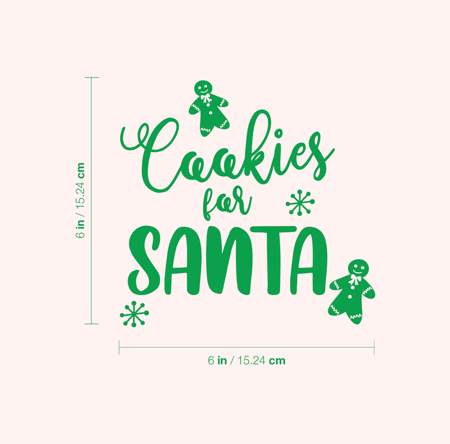 Vinyl Wall Art Decal - Cookies for Santa - 6" x 6" - Holiday Christmas Season Trendy Seasonal Quote Sticker for Coffee Mugs School Notebook Agenda Laptop Decor