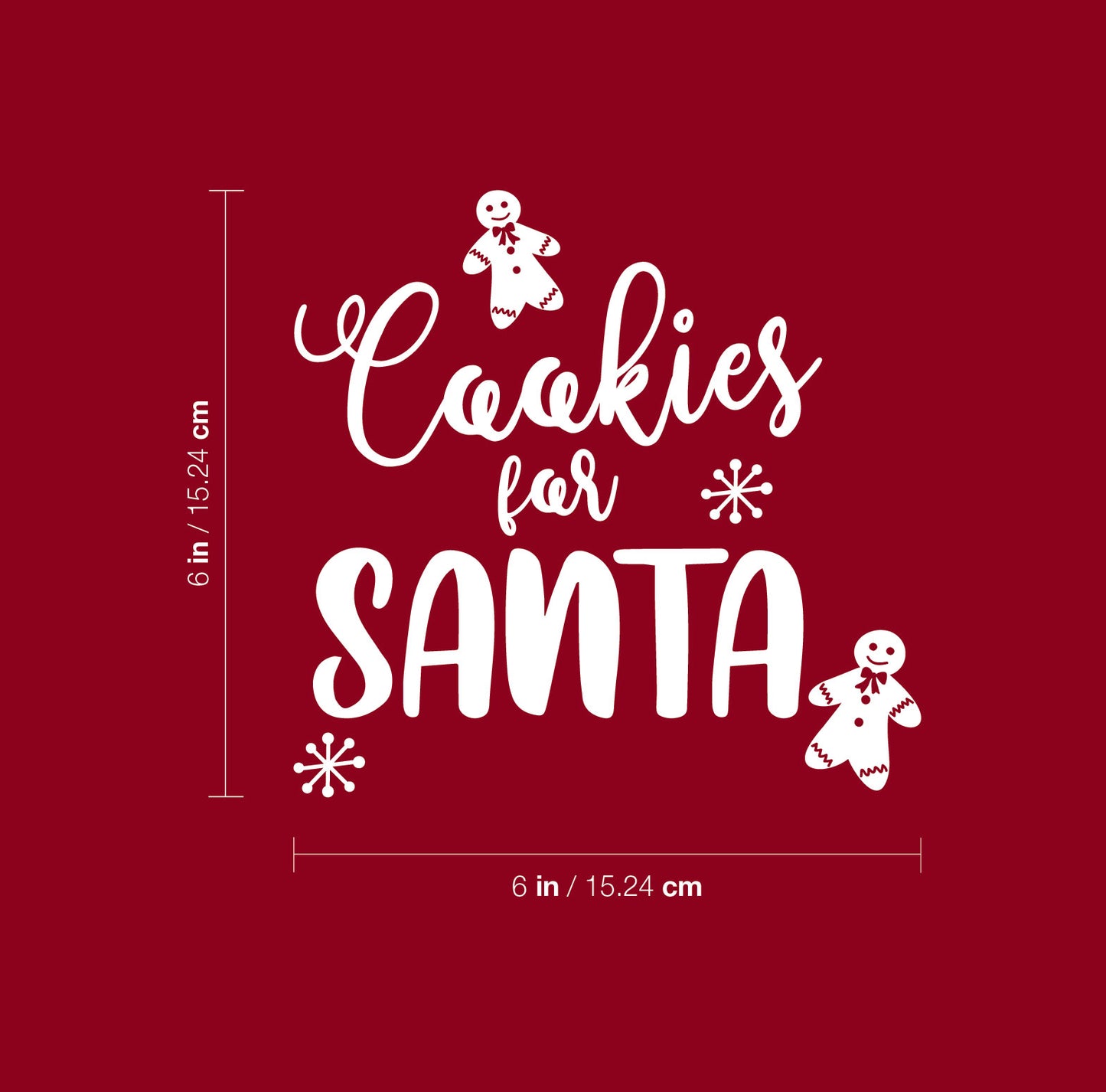 Vinyl Wall Art Decal - Cookies for Santa - 6" x 6" - Holiday Christmas Season Trendy Seasonal Quote Sticker for Coffee Mugs School Notebook Agenda Laptop Decor