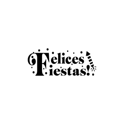 Vinyl Wall Art Decal - Felices Fiestas - 30" x 12" - Christmas Season Trendy Seasonal Quote Sticker for Home School Living Room Work Office Classroom Door Store Decor