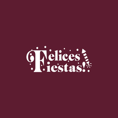 Vinyl Wall Art Decal - Felices Fiestas - 30" x 12" - Christmas Season Trendy Seasonal Quote Sticker for Home School Living Room Work Office Classroom Door Store Decor