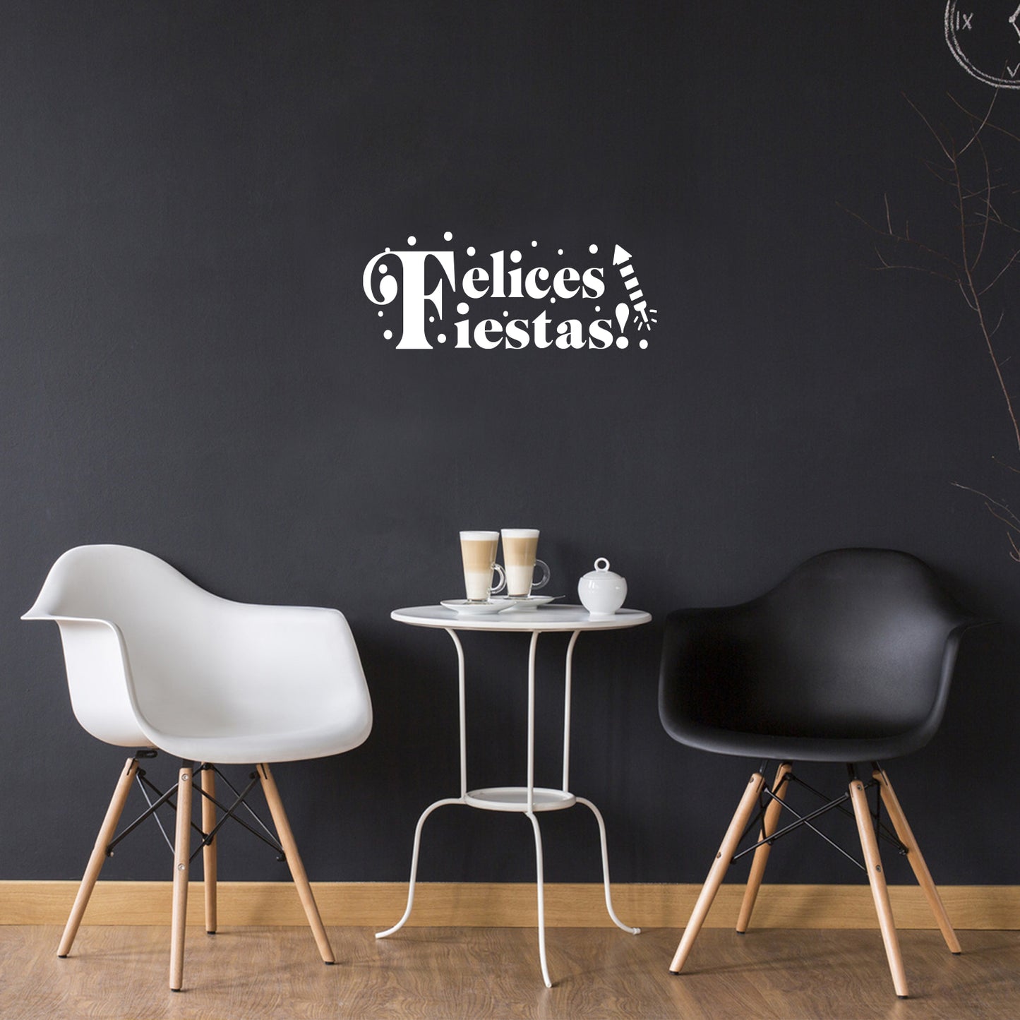 Vinyl Wall Art Decal - Felices Fiestas - 30" x 12" - Christmas Season Trendy Seasonal Quote Sticker for Home School Living Room Work Office Classroom Door Store Decor