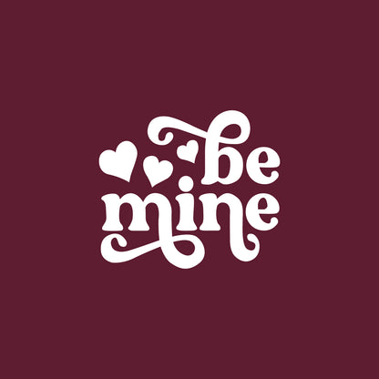 Vinyl Wall Art Decal - Be Mine - 3.5" x 4" - Trendy Quote Heart Design Sticker for Bedroom Mirror Notebooks Laptops Mugs Thermos Cars Bumper Valentine's Day Decor