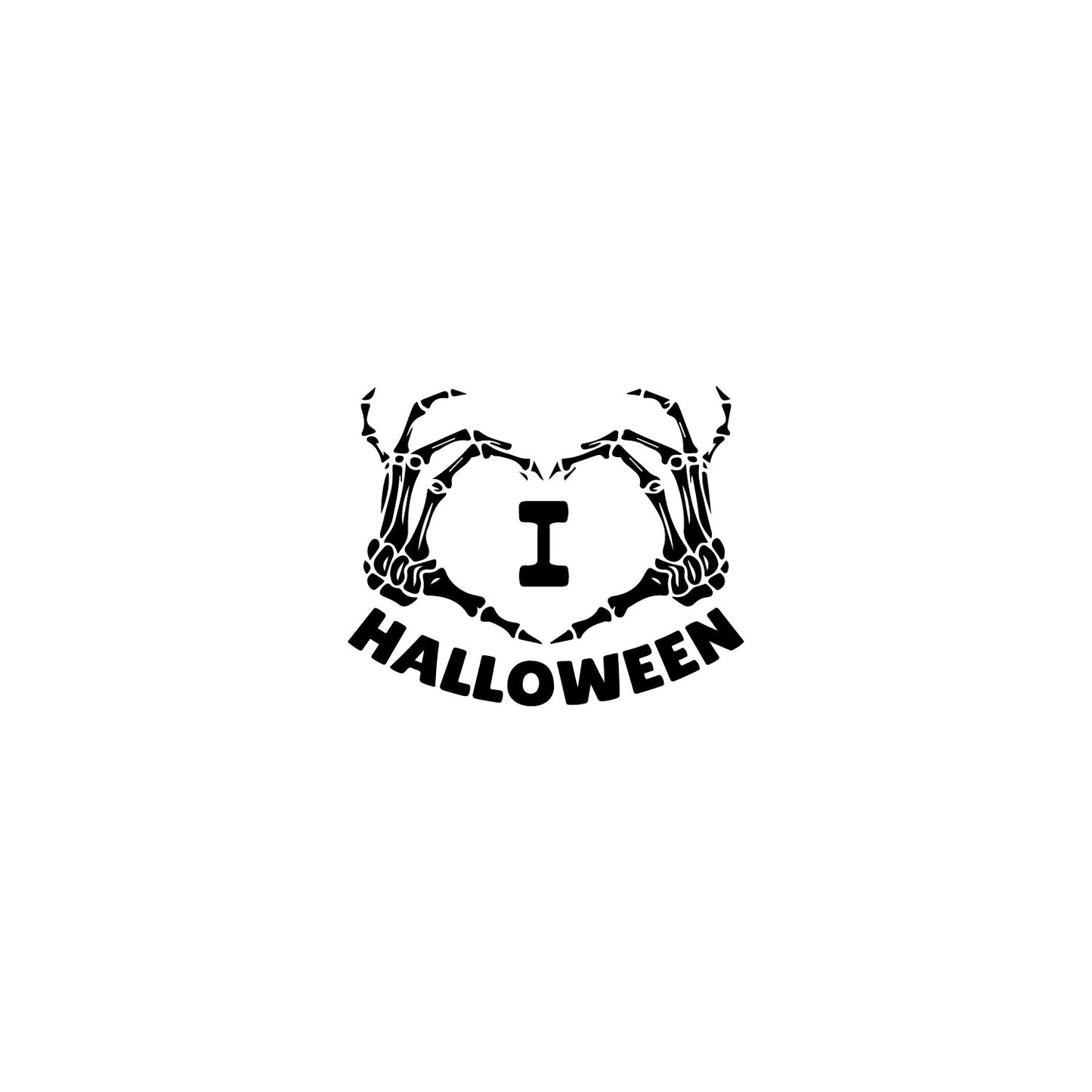 Vinyl Wall Art Decal - I Love Halloween - 8.5" x 10.5" - Trendy Funny Halloween Season Design Sticker for Home Living Room Windows Entry Doors Storefront Coffee Shop School Spooky Decor