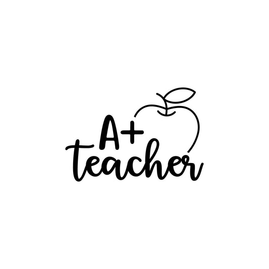 Vinyl Wall Art Decal - A+ Teacher - 17" x 25" - Modern Fun Inspiring Educational Quote Sticker for Home Study School Classroom Teachers Cafeteria Room Daycare Kindergarten Decor