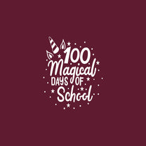 Vinyl Wall Art Decal - 100 Magical Days of School - 16.5" x 13.5" - Lovely Unicorn Design Back to School Quote Sticker for Classroom Kids Room Kindergarten Playroom Preschool Daycare Decor