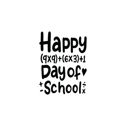 Vinyl Wall Art Decal - Happy Days of School - 15" x 13.5" - Trendy Fun Math Design Back to School Quote Sticker for Classroom Kids Room Kindergarten Playroom Preschool Daycare Decor