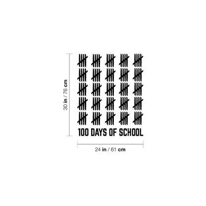 Vinyl Wall Art Decal - 100 Days of School - 30" x 24" - Lovely Funny Back to School Design Quote Sticker for Classroom Kids Room Kindergarten Playroom Preschool Daycare Decor