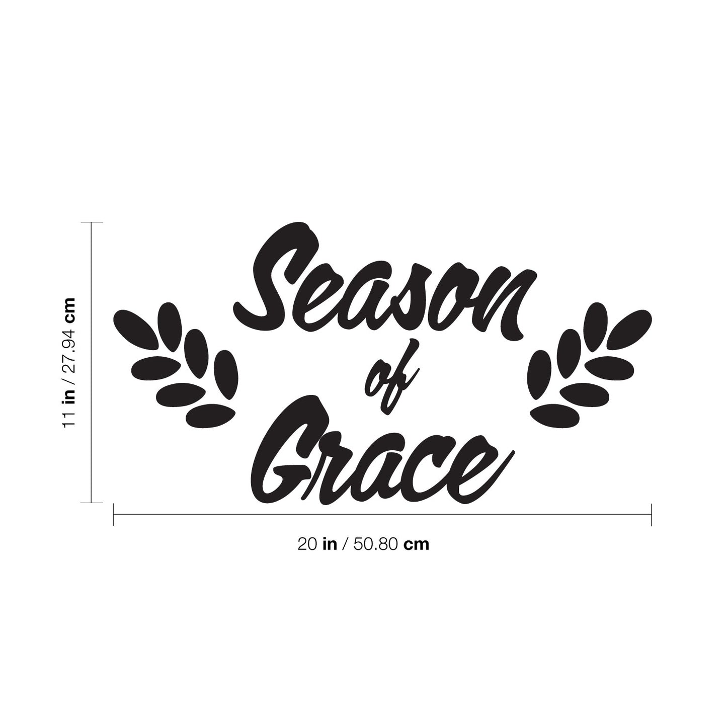 Vinyl Wall Art Decal - Season of Grace - Charming Thanksgiving Vinyl Wall Art Decal Sticker Design for Living Room Office Classroom Decor