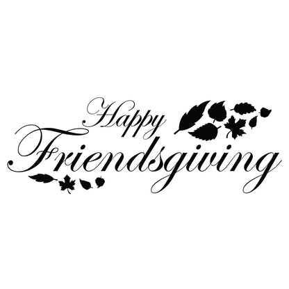 Vinyl Wall Art Decal - Happy Friendsgiving - 5.5" x 15" - Festive Thanksgiving Vinyl Wall Art Decal Sticker Design for Dining Room Office Classroom