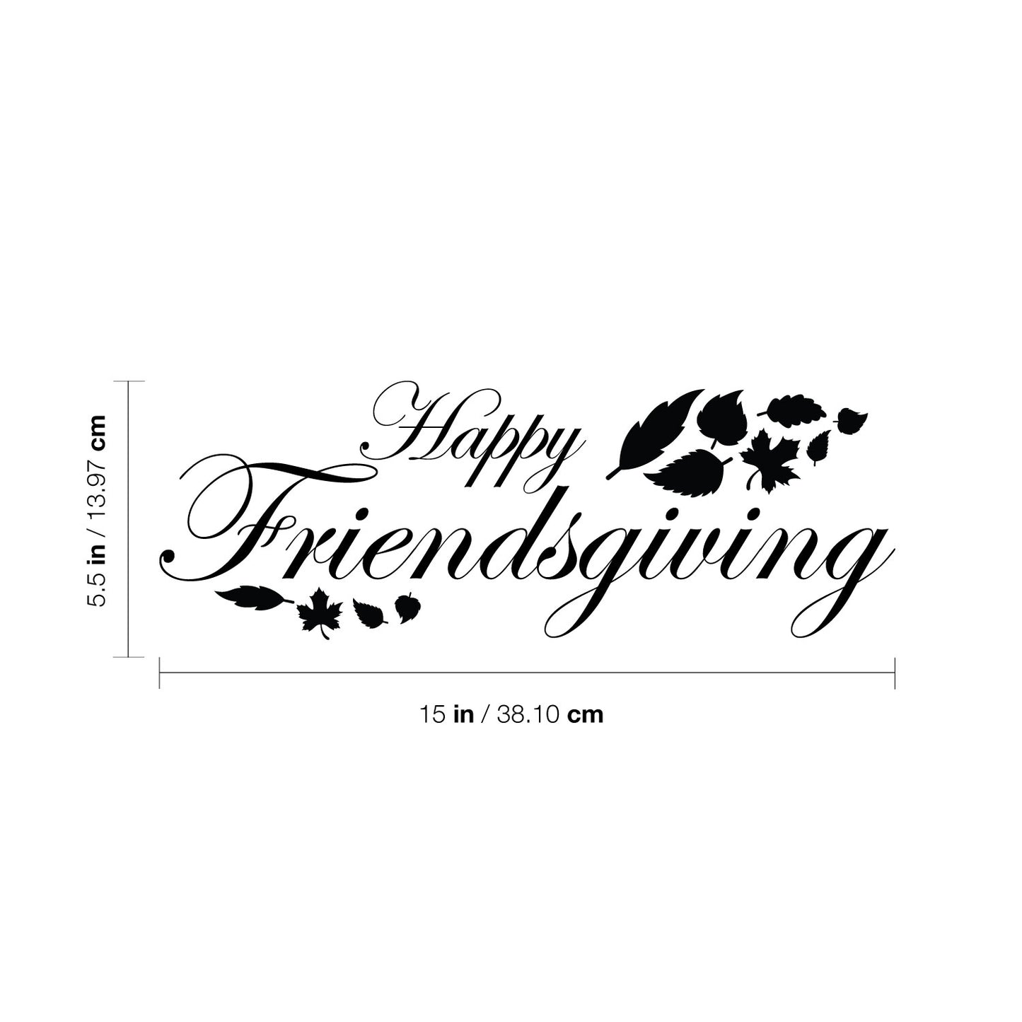 Vinyl Wall Art Decal - Happy Friendsgiving - 5.5" x 15" - Festive Thanksgiving Vinyl Wall Art Decal Sticker Design for Dining Room Office Classroom