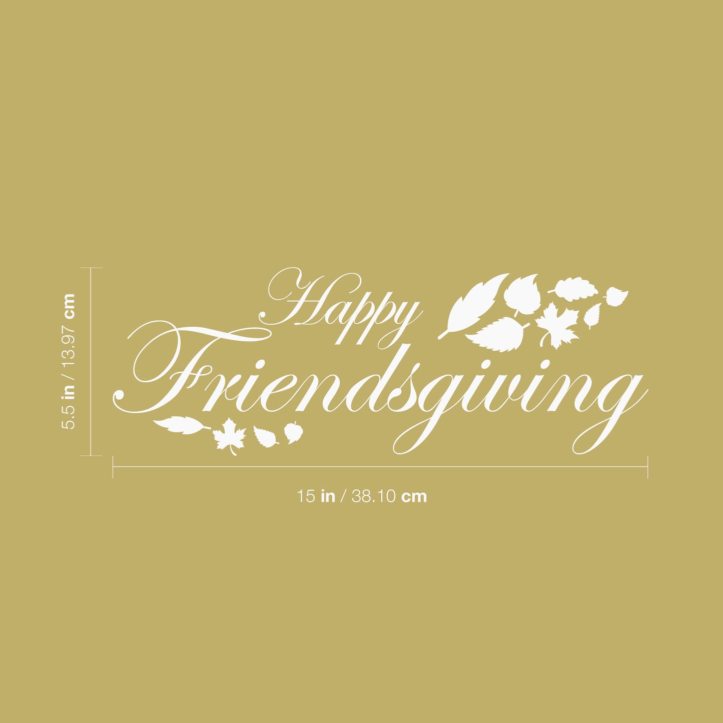 Vinyl Wall Art Decal - Happy Friendsgiving - 5.5" x 15" - Festive Thanksgiving Vinyl Wall Art Decal Sticker Design for Dining Room Office Classroom