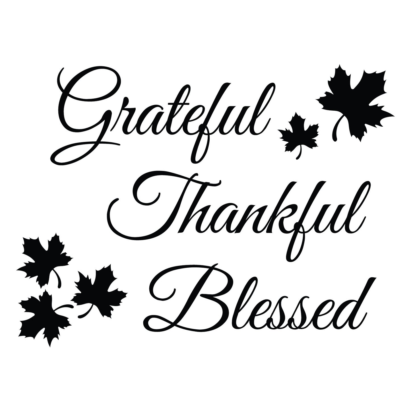 Vinyl Wall Art Decal - Grateful Thankful Blessed - 15" x 20" - Inspirational Thanksgiving Vinyl Wall Art Decal Sticker Design for Autumn Living Room Window Farmhouse