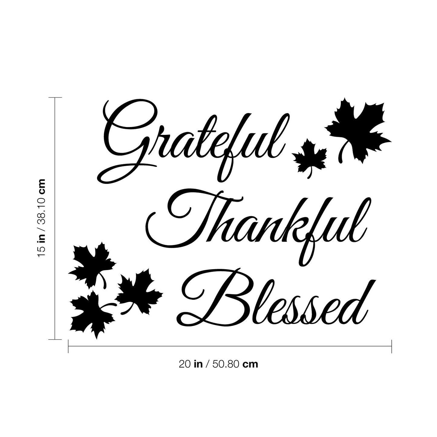 Vinyl Wall Art Decal - Grateful Thankful Blessed - 15" x 20" - Inspirational Thanksgiving Vinyl Wall Art Decal Sticker Design for Autumn Living Room Window Farmhouse