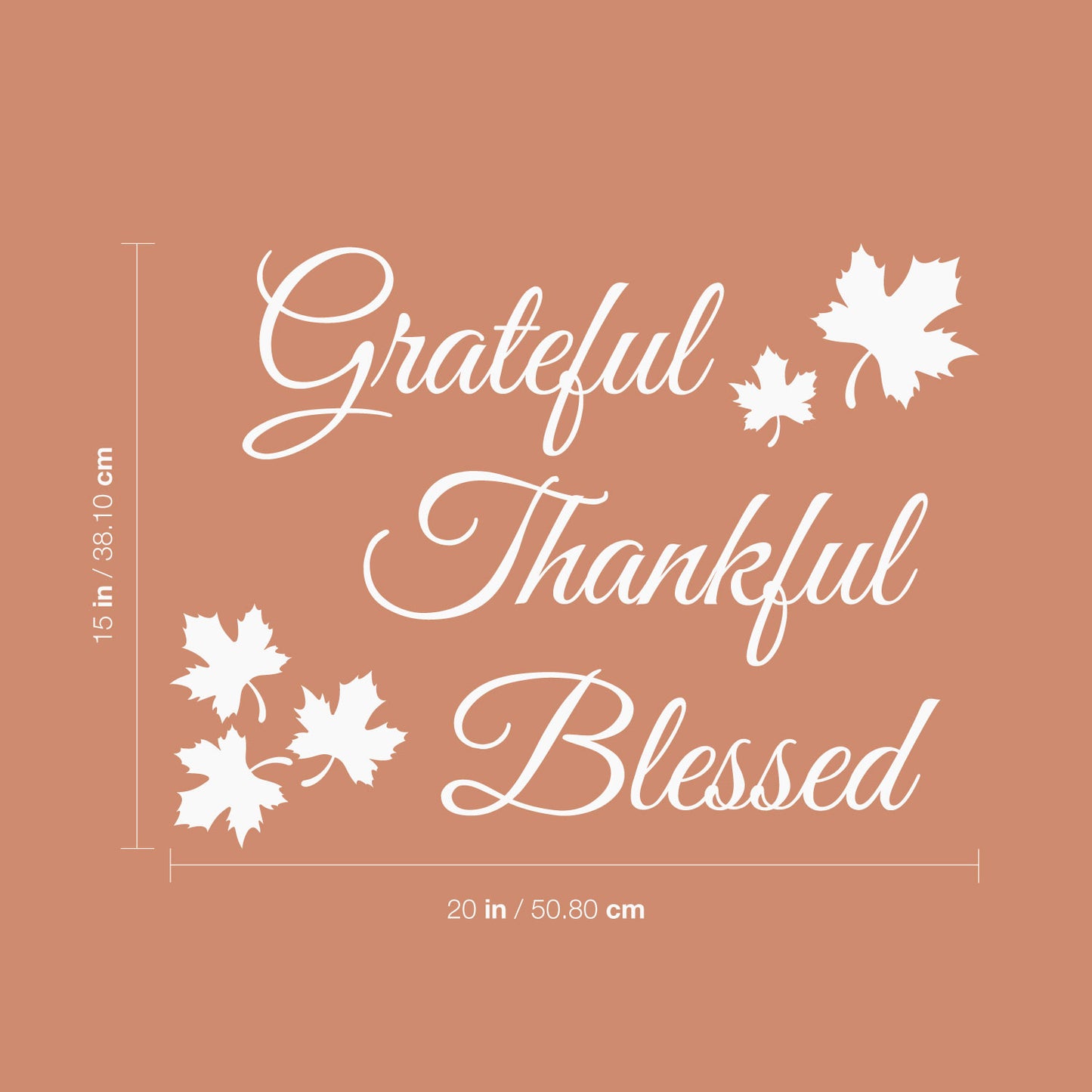 Vinyl Wall Art Decal - Grateful Thankful Blessed - 15" x 20" - Inspirational Thanksgiving Vinyl Wall Art Decal Sticker Design for Autumn Living Room Window Farmhouse