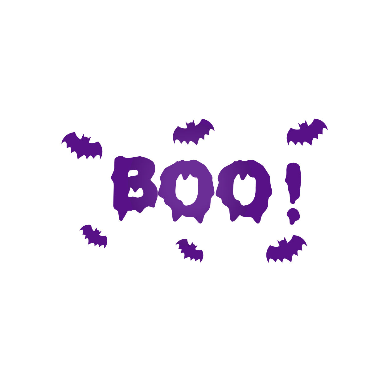 Vinyl Wall Decal - Boo Bats 11" x 22" - Fun Halloween Brush Lettering, Seasonal Decor - Teens, Adults, Indoor, Outdoor, Wall, Door, Window, Living Room, Office