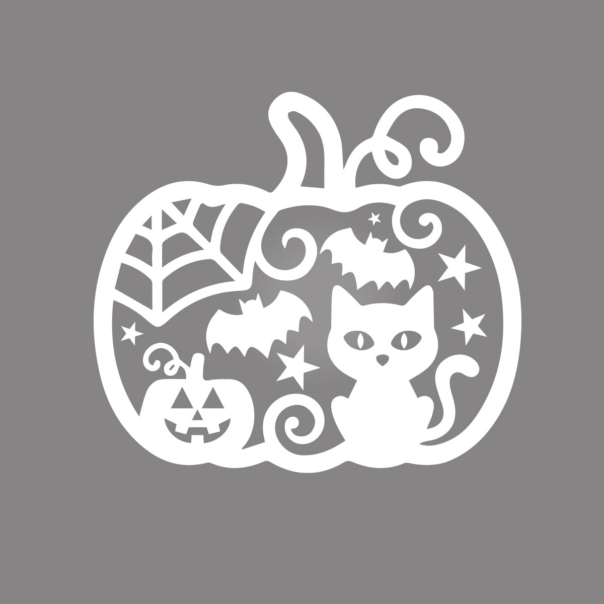 Vinyl Wall Decal Halloween Pumpkin cat 16'' X 18''- Fun Halloween, Seasonal Decor - Teens, Adults, Indoor, Outdoor, Wall, Door, Window, Living Room, Office