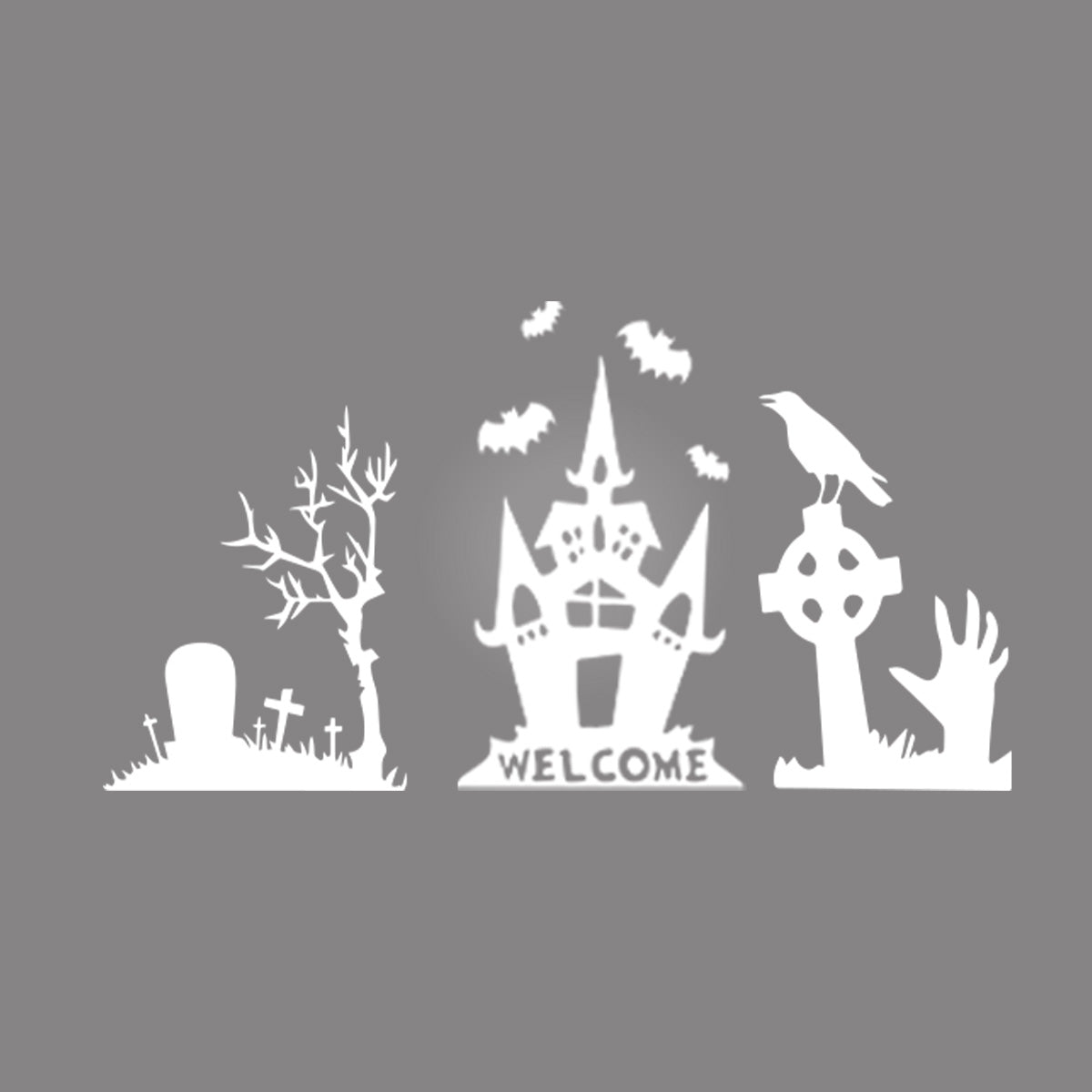 Vinyl Wall Decal - Welcome Halloween House 22" x 37" - Halloween Decoration, Seasonal Decor - Teens, Adults, Indoor, Outdoor, Wall, Door, Window, Living Room, Office