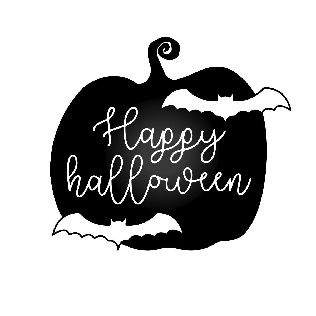 Vinyl Wall Decal - Happy Halloween Pumpkin Bats 16" x 18" - Halloween Decoration, Seasonal Decor - Teens, Adults, Indoor, Outdoor, Wall, Door, Window, Living Room, Office