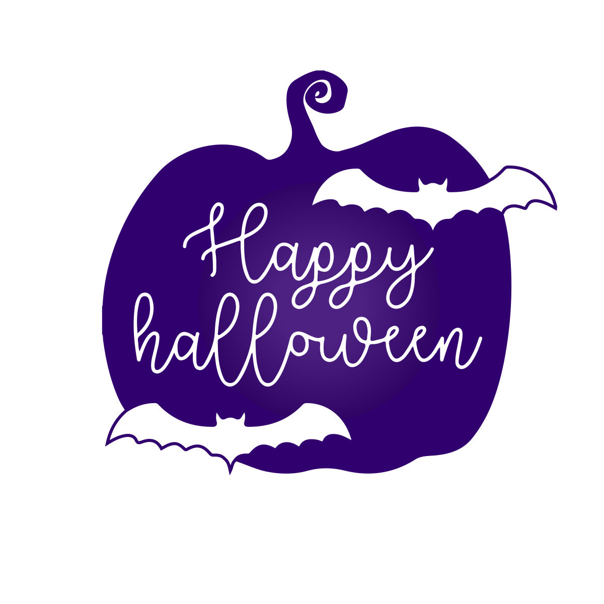 Vinyl Wall Decal - Happy Halloween Pumpkin Bats 16" x 18" - Halloween Decoration, Seasonal Decor - Teens, Adults, Indoor, Outdoor, Wall, Door, Window, Living Room, Office