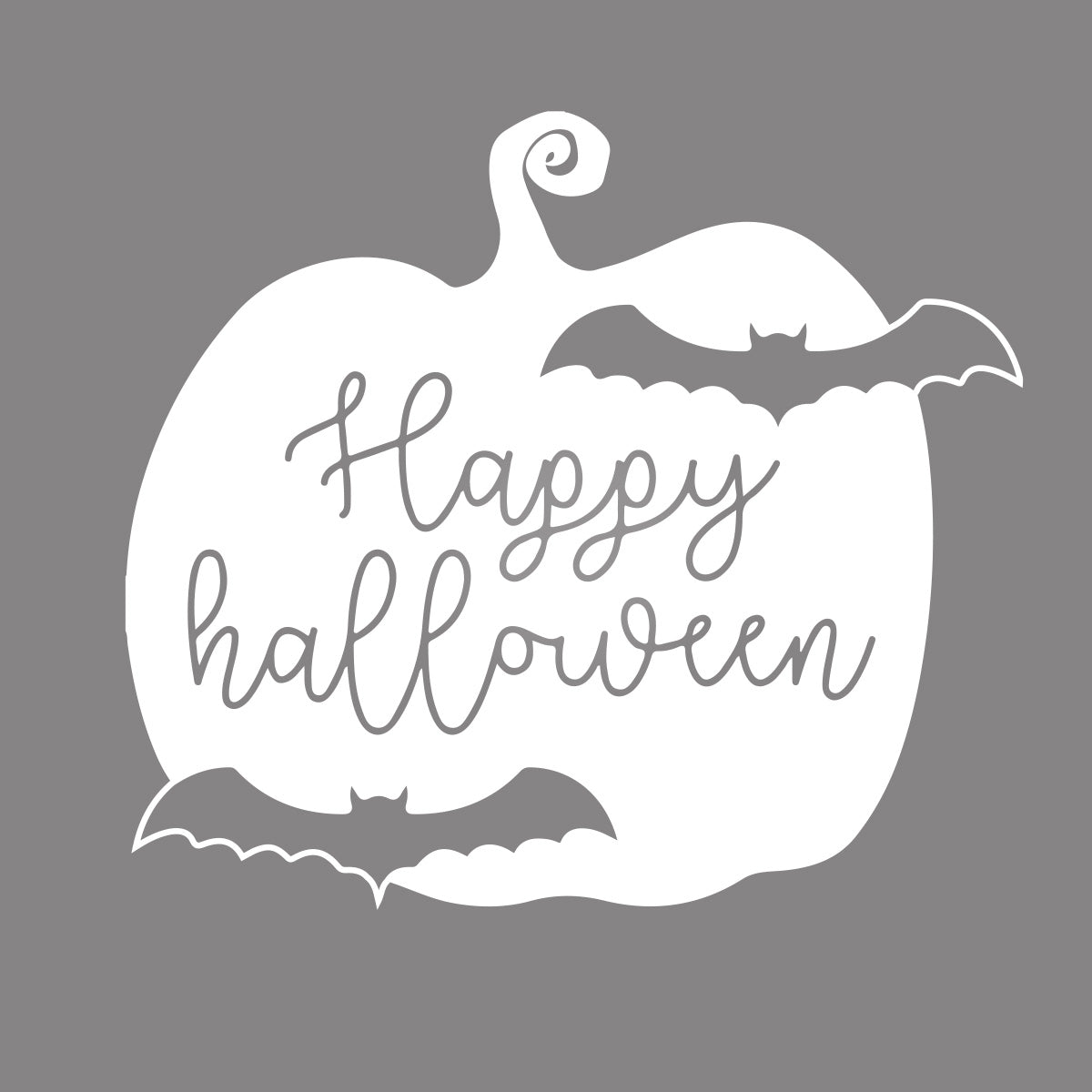 Vinyl Wall Decal - Happy Halloween Pumpkin Bats 16" x 18" - Halloween Decoration, Seasonal Decor - Teens, Adults, Indoor, Outdoor, Wall, Door, Window, Living Room, Office