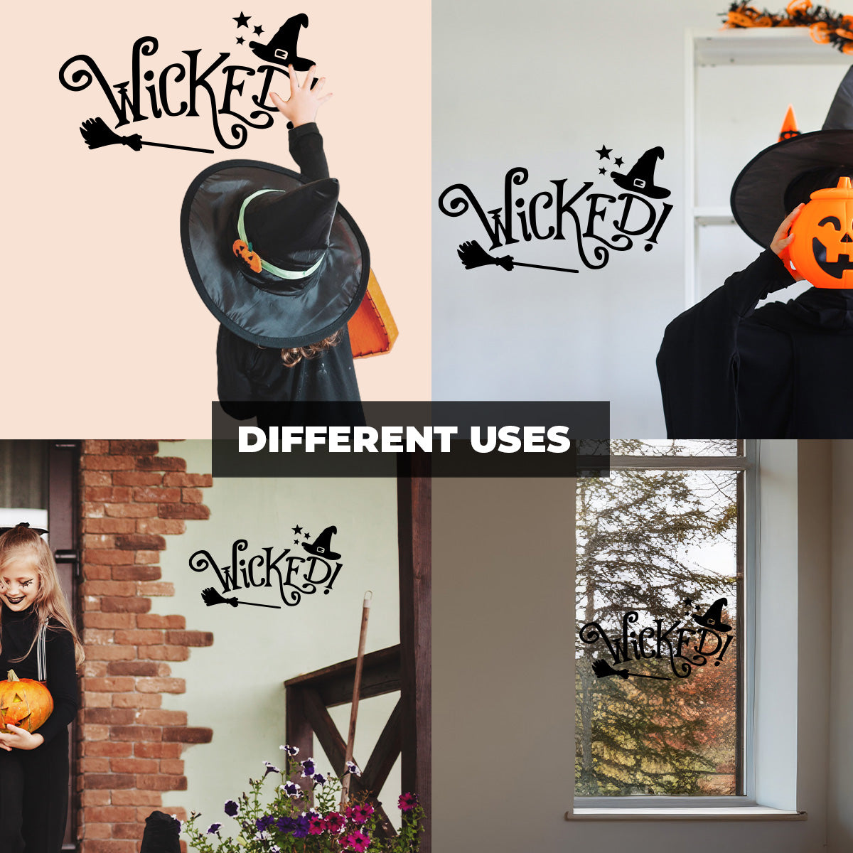 Vinyl Wall Decal - Magical Halloween Wicked 16" x 29" - Halloween Decoration, Seasonal Decor - Teens, Adults, Indoor, Outdoor, Wall, Door, Window, Living Room, Office