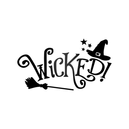 Vinyl Wall Decal - Magical Halloween Wicked 16" x 29" - Halloween Decoration, Seasonal Decor - Teens, Adults, Indoor, Outdoor, Wall, Door, Window, Living Room, Office