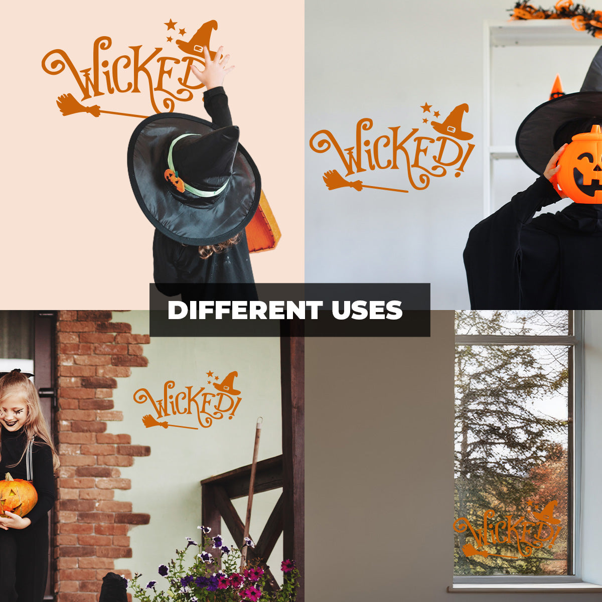 Vinyl Wall Decal - Magical Halloween Wicked 16" x 29" - Halloween Decoration, Seasonal Decor - Teens, Adults, Indoor, Outdoor, Wall, Door, Window, Living Room, Office