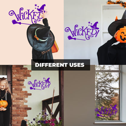 Vinyl Wall Decal - Magical Halloween Wicked 16" x 29" - Halloween Decoration, Seasonal Decor - Teens, Adults, Indoor, Outdoor, Wall, Door, Window, Living Room, Office