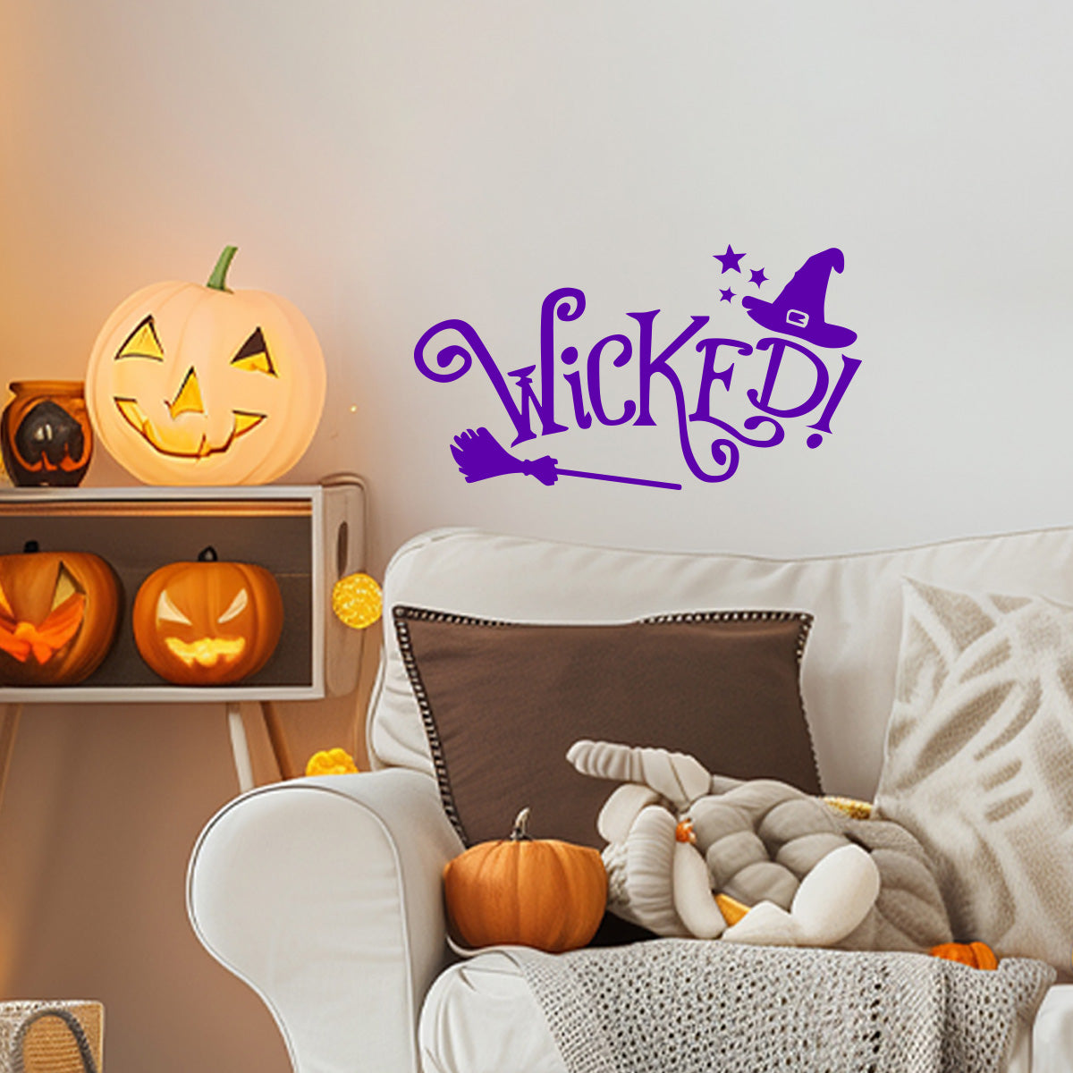 Vinyl Wall Decal - Magical Halloween Wicked 16" x 29" - Halloween Decoration, Seasonal Decor - Teens, Adults, Indoor, Outdoor, Wall, Door, Window, Living Room, Office