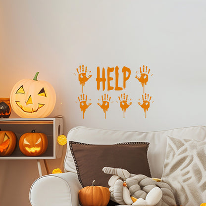 Vinyl Wall Decal - Halloween Help Hands 21" x 31" - Halloween Decoration, Seasonal Decor - Teens, Adults, Indoor, Outdoor, Wall, Door, Window, Living Room, Office