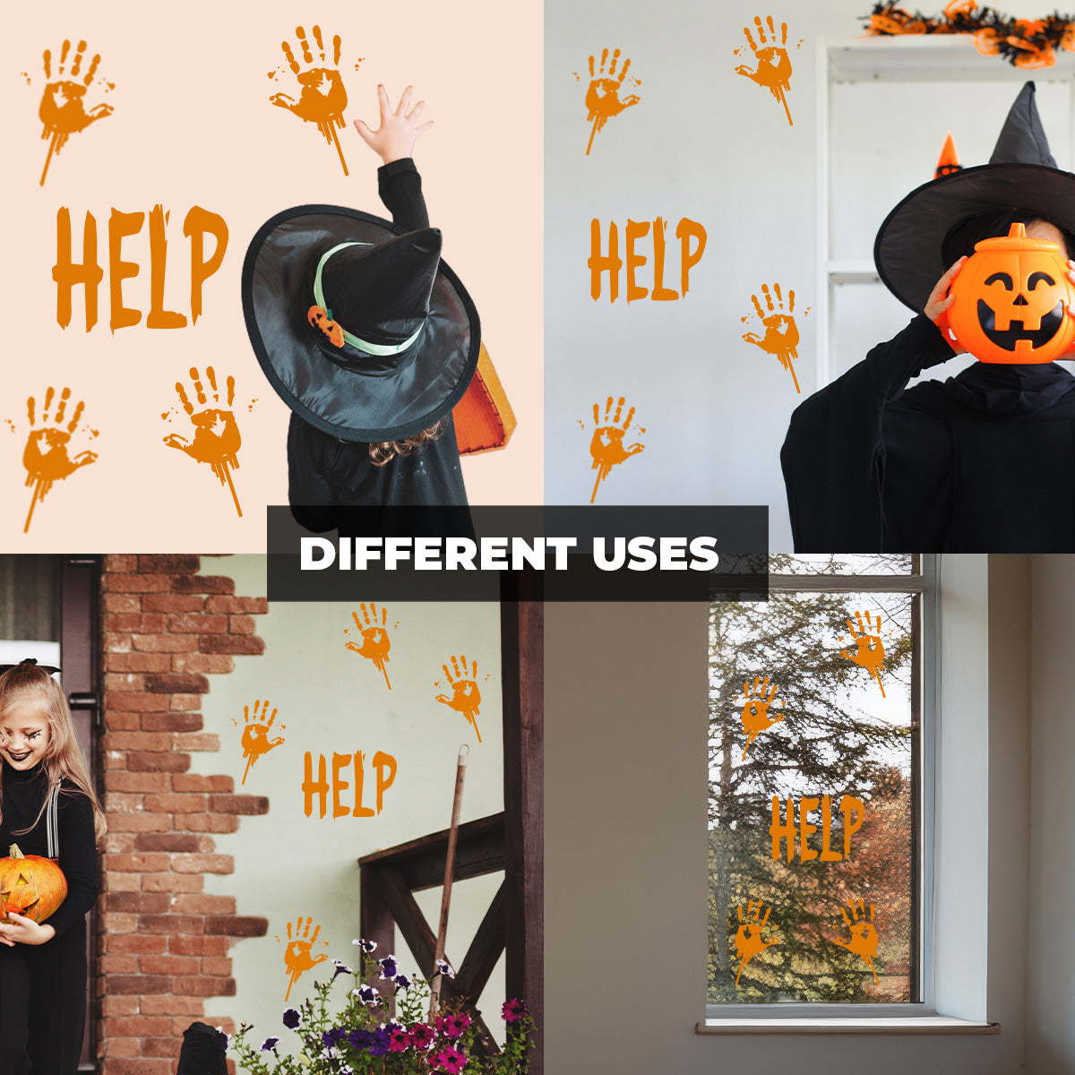 Vinyl Wall Decal - Halloween Help Hands 21" x 31" - Halloween Decoration, Seasonal Decor - Teens, Adults, Indoor, Outdoor, Wall, Door, Window, Living Room, Office