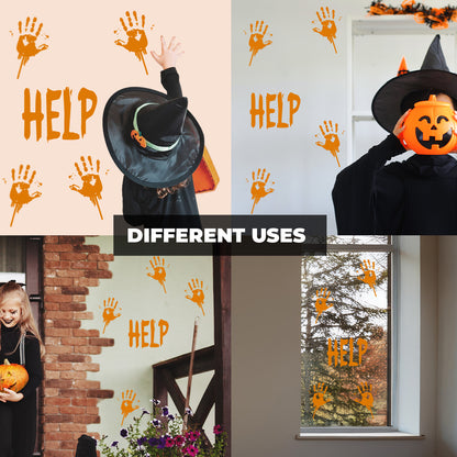 Vinyl Wall Decal - Halloween Help Hands 21" x 31" - Halloween Decoration, Seasonal Decor - Teens, Adults, Indoor, Outdoor, Wall, Door, Window, Living Room, Office