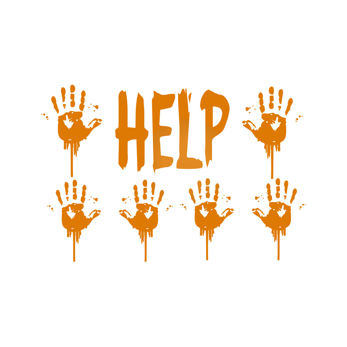 Vinyl Wall Decal - Halloween Help Hands 21" x 31" - Halloween Decoration, Seasonal Decor - Teens, Adults, Indoor, Outdoor, Wall, Door, Window, Living Room, Office