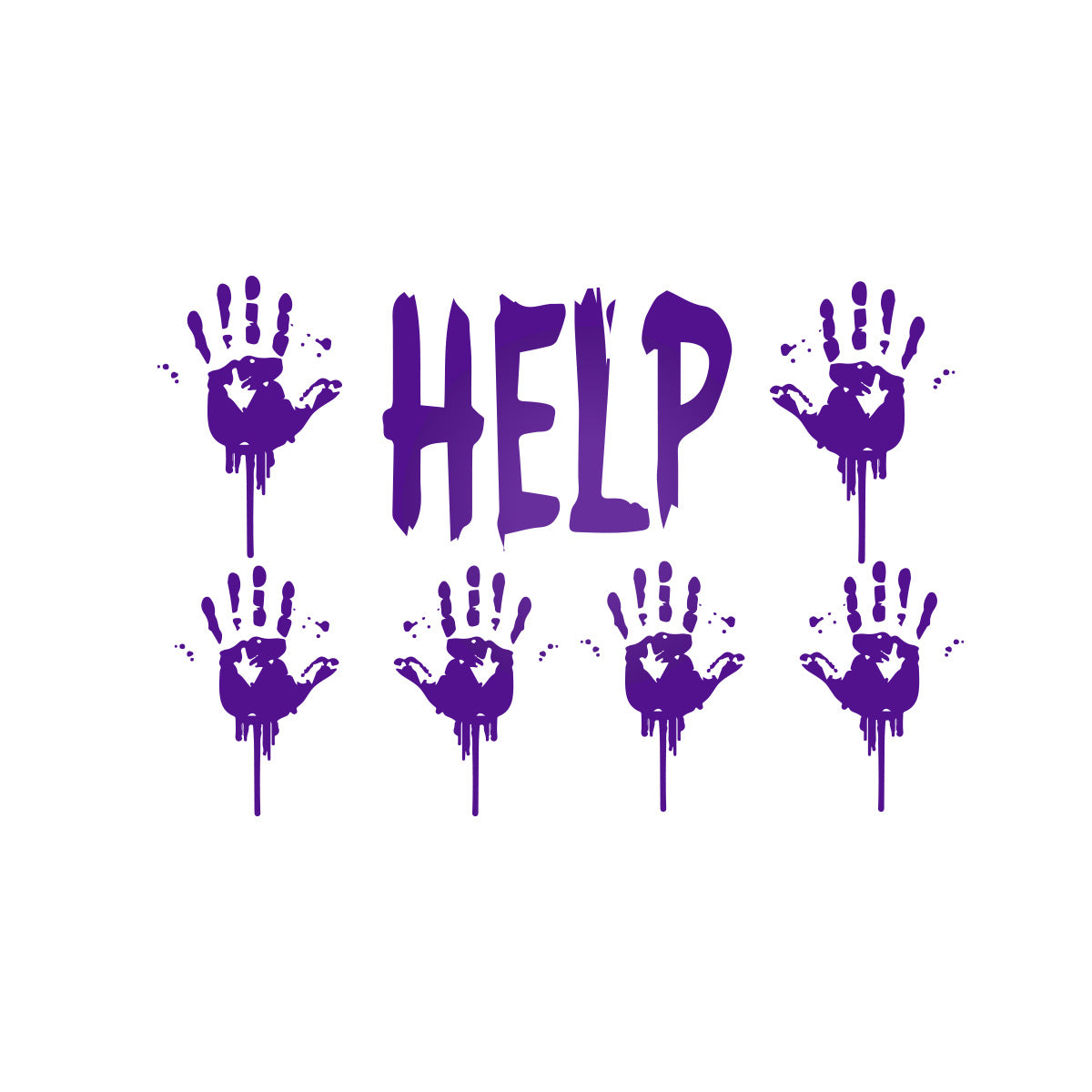 Vinyl Wall Decal - Halloween Help Hands 21" x 31" - Halloween Decoration, Seasonal Decor - Teens, Adults, Indoor, Outdoor, Wall, Door, Window, Living Room, Office