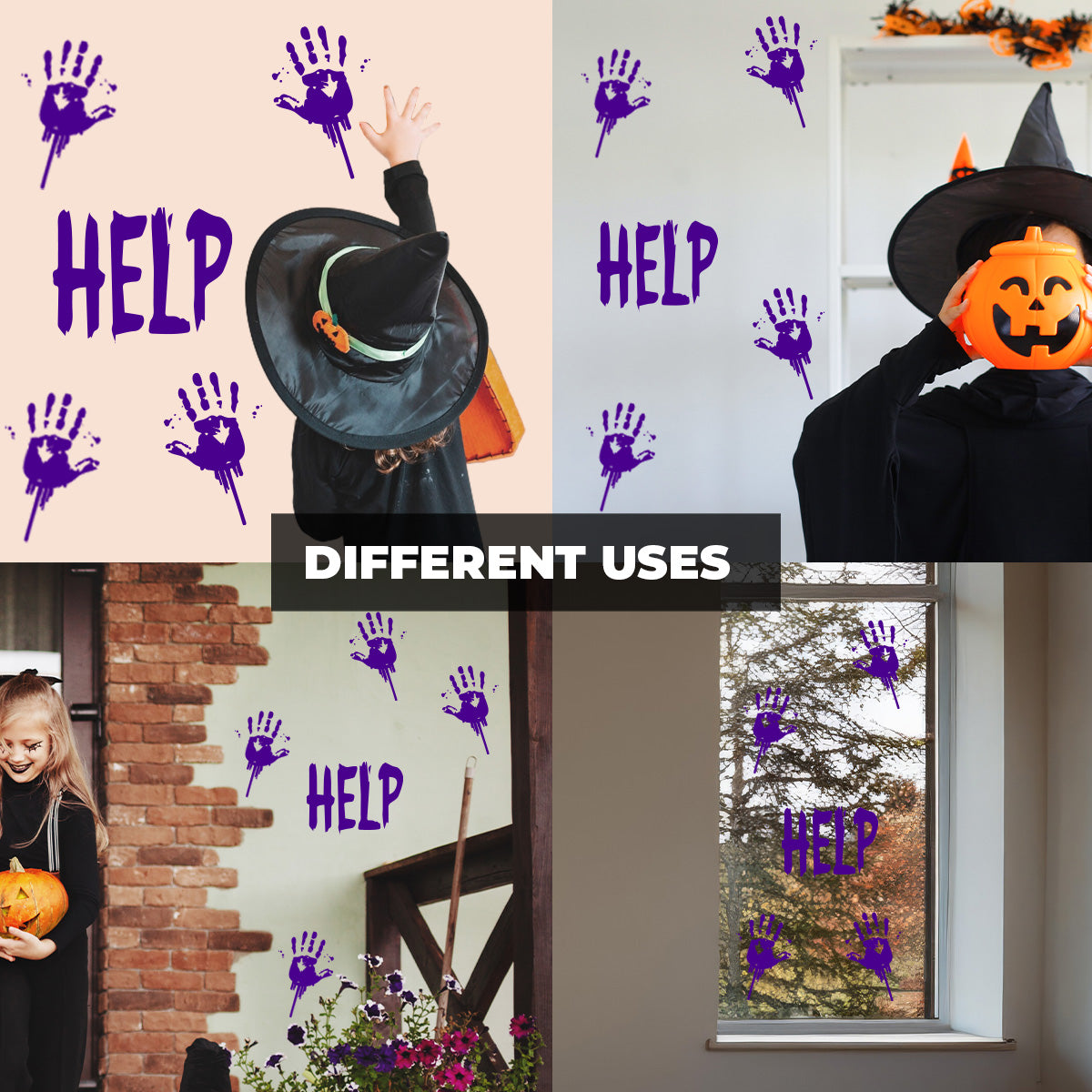 Vinyl Wall Decal - Halloween Help Hands 21" x 31" - Halloween Decoration, Seasonal Decor - Teens, Adults, Indoor, Outdoor, Wall, Door, Window, Living Room, Office