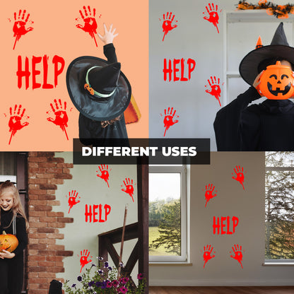 Vinyl Wall Decal - Halloween Help Hands 21" x 31" - Halloween Decoration, Seasonal Decor - Teens, Adults, Indoor, Outdoor, Wall, Door, Window, Living Room, Office