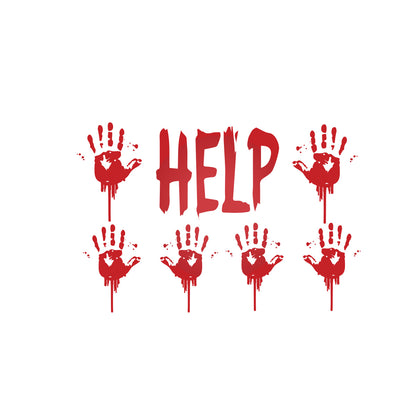 Vinyl Wall Decal - Halloween Help Hands 21" x 31" - Halloween Decoration, Seasonal Decor - Teens, Adults, Indoor, Outdoor, Wall, Door, Window, Living Room, Office