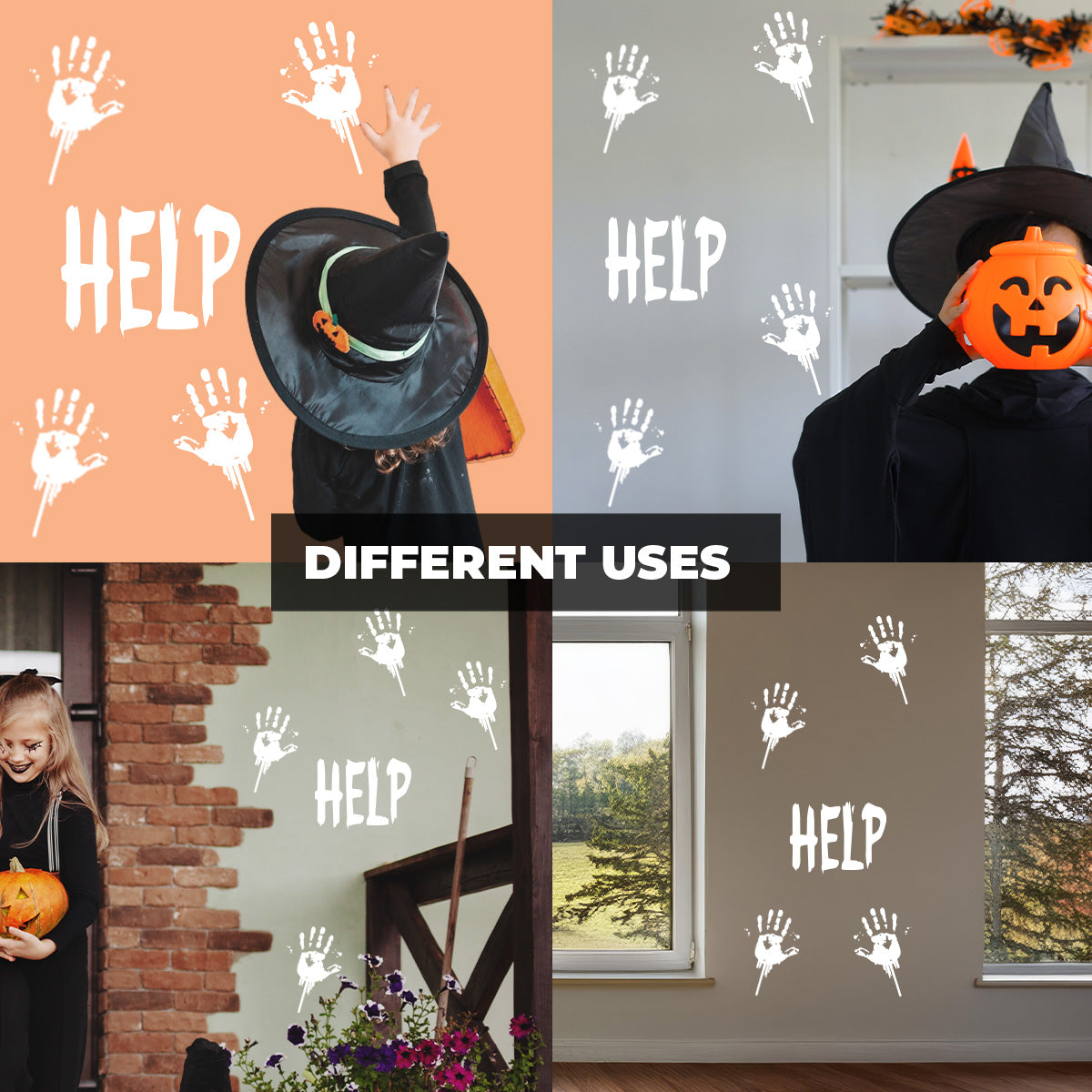 Vinyl Wall Decal - Halloween Help Hands 21" x 31" - Halloween Decoration, Seasonal Decor - Teens, Adults, Indoor, Outdoor, Wall, Door, Window, Living Room, Office