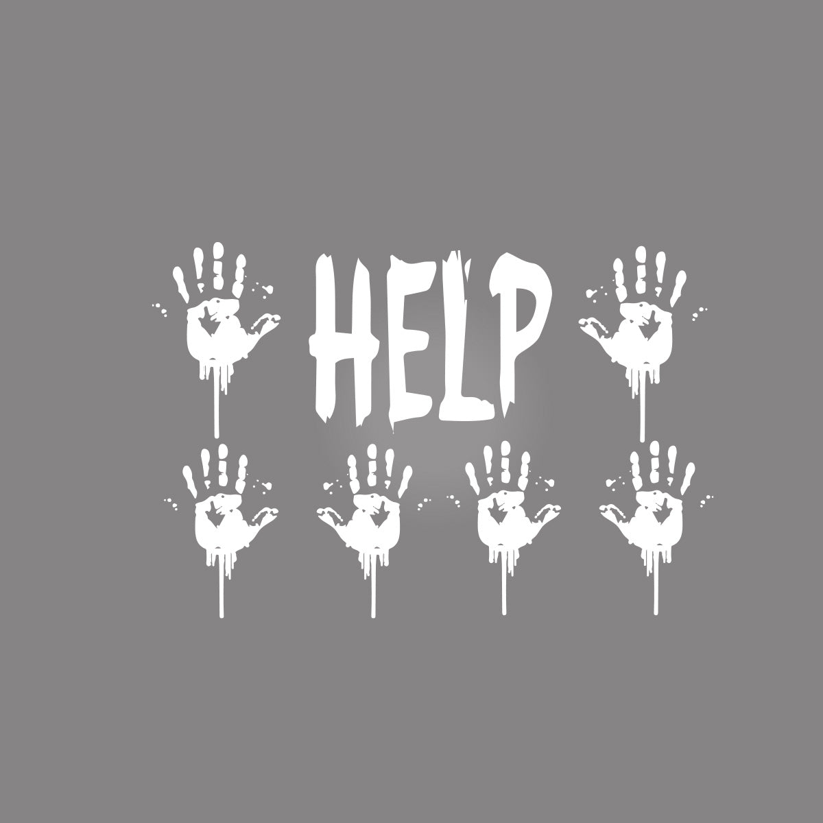 Vinyl Wall Decal - Halloween Help Hands 21" x 31" - Halloween Decoration, Seasonal Decor - Teens, Adults, Indoor, Outdoor, Wall, Door, Window, Living Room, Office