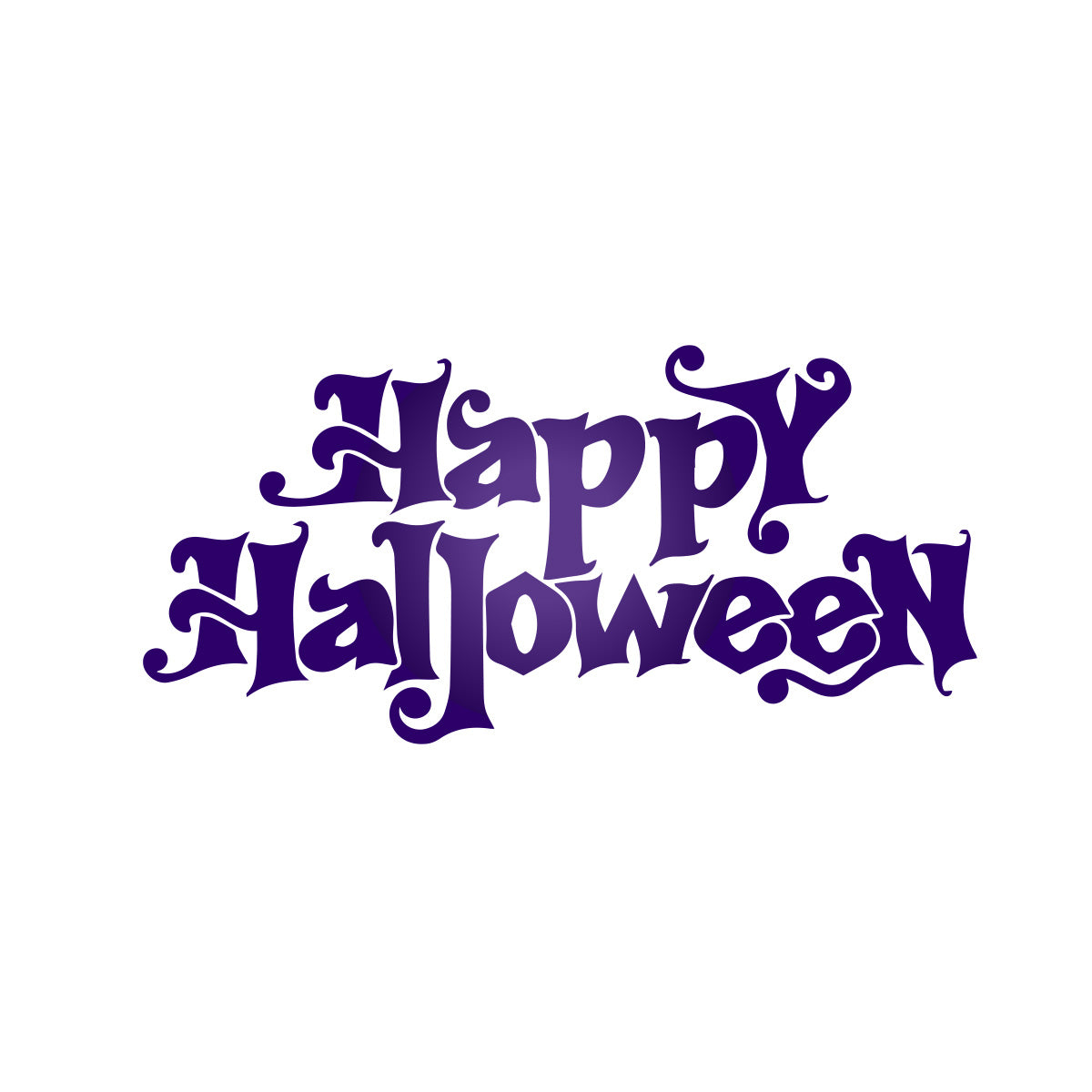 Vinyl Wall Decal - Happy Halloween Calligraphy 16" x 33" - Halloween Decoration, Seasonal Decor - Teens, Adults, Indoor, Outdoor, Wall, Door, Window, Living Room, Office