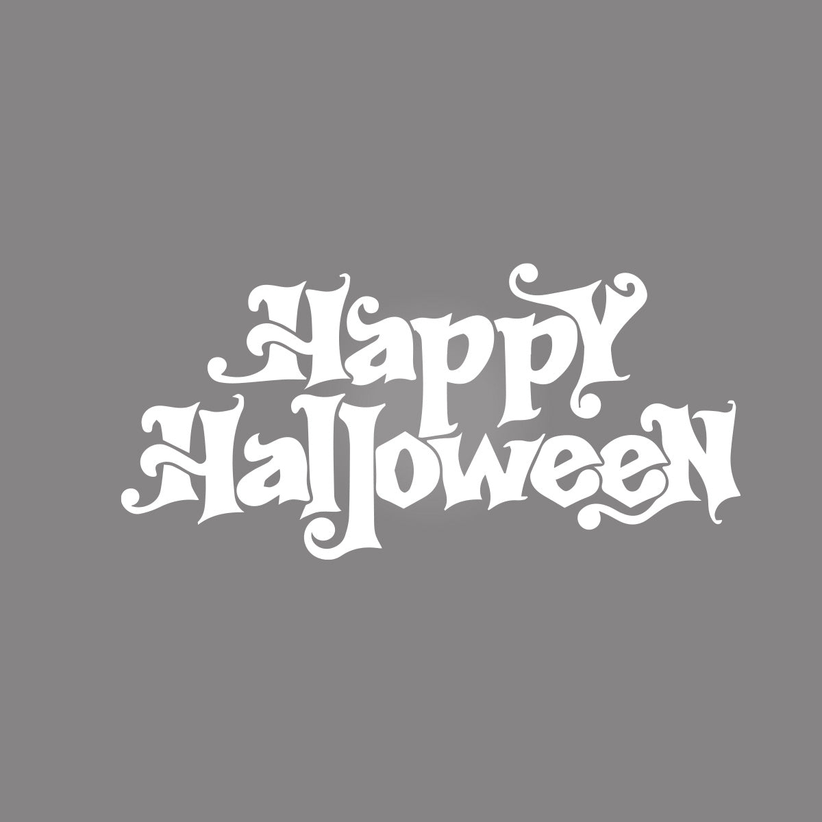 Vinyl Wall Decal - Happy Halloween Calligraphy 16" x 33" - Halloween Decoration, Seasonal Decor - Teens, Adults, Indoor, Outdoor, Wall, Door, Window, Living Room, Office