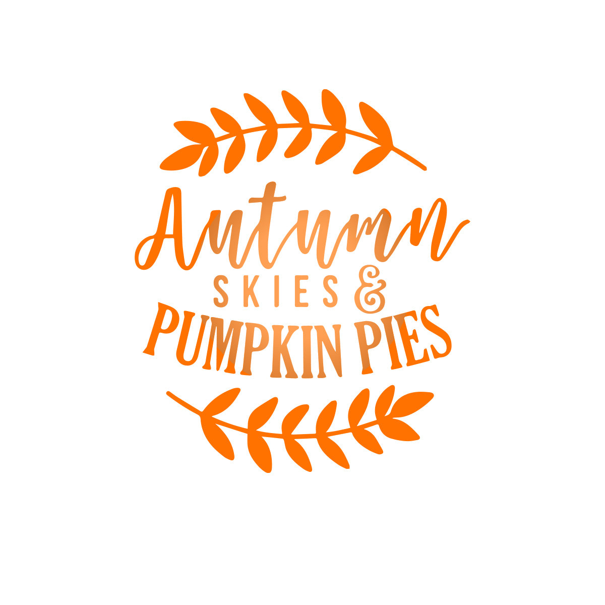 Vinyl Wall Art Decal - Autumn Skies and Pumpkin Pies - 22'' x 19'' Festive Thanksgiving Vinyl Wall Art Decal Sticker Design for Dining Room Office Classroom