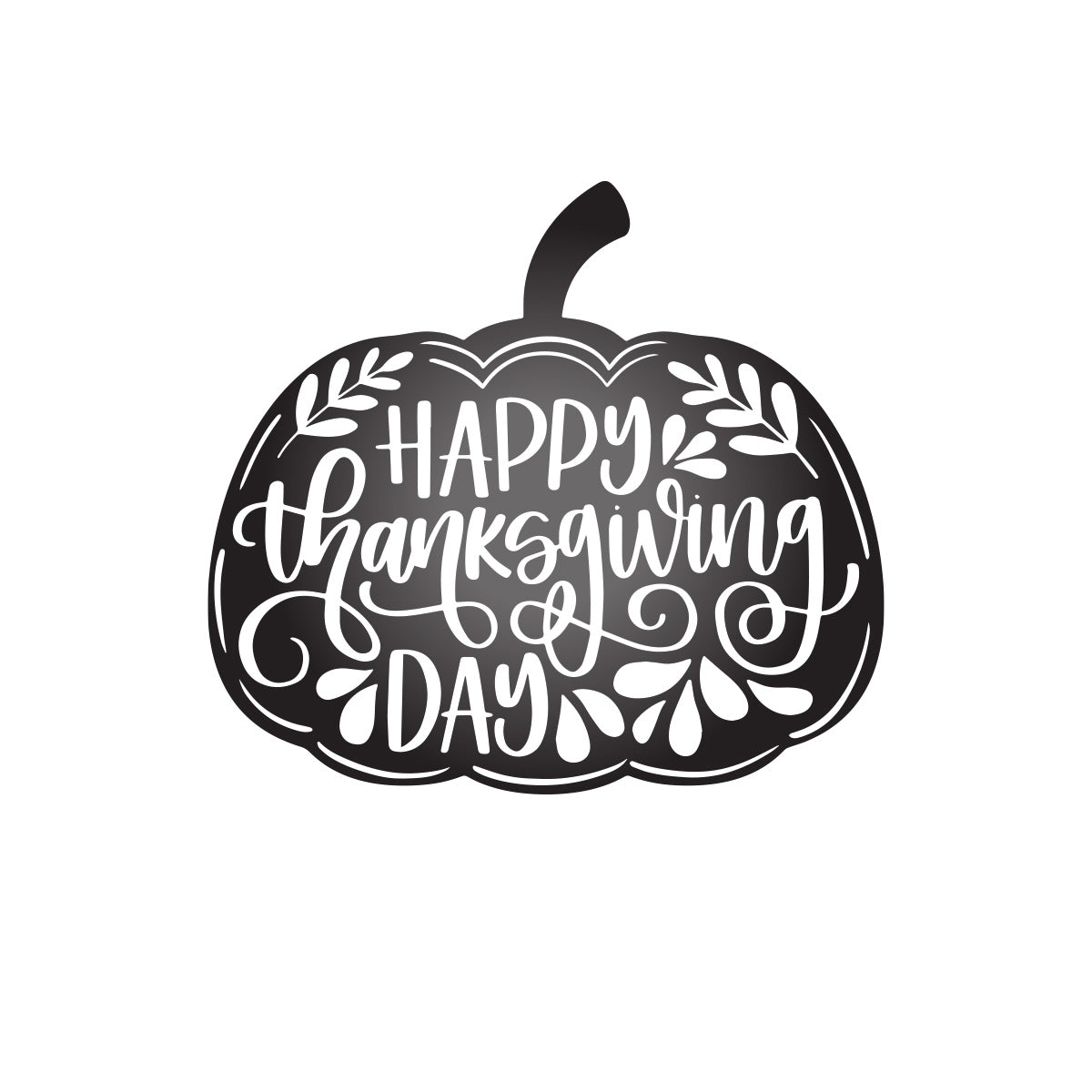 Vinyl Wall Art Decal - ''Happy Thanksgiving Pumpkin'' - 22'' x 11'' Festive Thanksgiving Vinyl Wall Art Decal Sticker Design for Dining Room Office Classroom