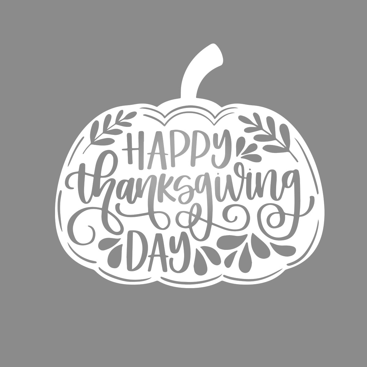 Vinyl Wall Art Decal - ''Happy Thanksgiving Pumpkin'' - 22'' x 11'' Festive Thanksgiving Vinyl Wall Art Decal Sticker Design for Dining Room Office Classroom